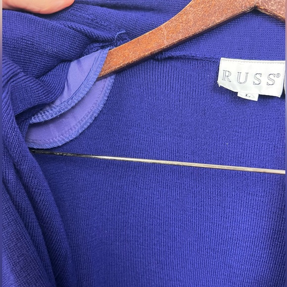 Vintage Russ Indigo/Purple Sweater Vest – 1980s Double-Breasted – Size L - Picture 6 of 12